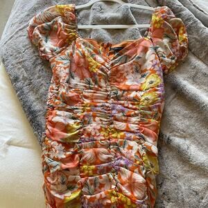 Orange floral dress